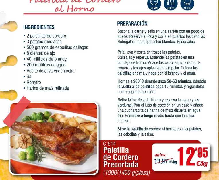 Oferta de Paletilla De Cordero Precortada por 12,95€ en Abordo