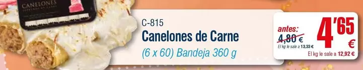 Oferta de Canelones De Carne por 4,65€ en Abordo