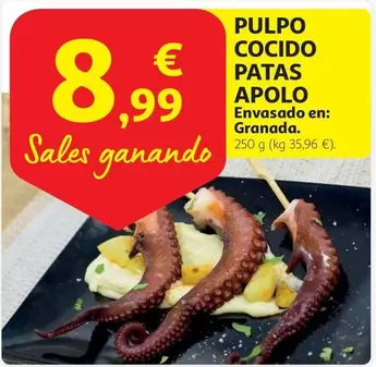 Oferta de Pulpo -  Cocido Patas Apolo por 8,99€ en Alcampo