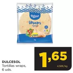 Oferta de Dulcesol - Tortillas Wraps por 1,65€ en Alimerka