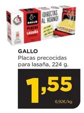 Oferta de Gallo - Placas Precocidas Para Lasaña por 1,55€ en Alimerka