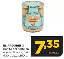 Oferta de El Progreso - Bonito Del Norte En Aceite De Oliva por 7,35€ en Alimerka