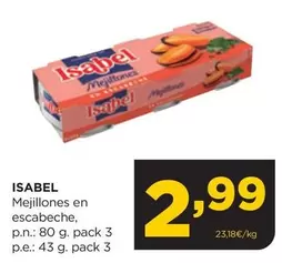 Oferta de Isabel - Mejillones En Escabeche por 2,99€ en Alimerka