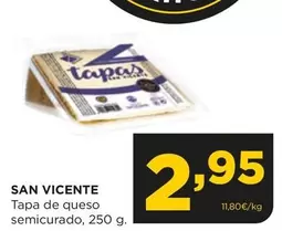 Oferta de San Vicente - Tapa De Queso Semicurado por 2,95€ en Alimerka