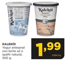 Oferta de Kalekói - Yogur Artesanal Con Leche A2 O Quéfir Natural por 1,99€ en Alimerka