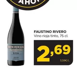 Oferta de Faustino Rivero - Vino Rioja Tinto por 2,69€ en Alimerka