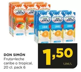 Oferta de Don Simón - Fruta+leche Caribe O Tropical por 1,5€ en Alimerka