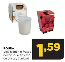 Oferta de Roura - Vela Jazmín O Frutos Del Bosque En Vaso De Cristal por 1,59€ en Alimerka