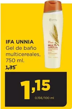 Oferta de Ifa unnia - Gel De Bano Multicereales por 1,15€ en Alimerka