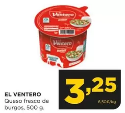 Oferta de El Ventero - Queso Fresco De Burgos por 3,25€ en Alimerka