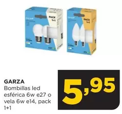 Oferta de Garza - Bombillas Led Esfárica 6w E27 O Vela 6w E14 por 5,95€ en Alimerka