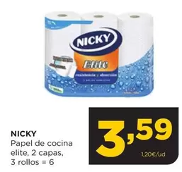 Oferta de Nicky - Papel De Cocina Elite por 3,59€ en Alimerka