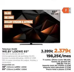 Oferta de Loewe - Televisor Oled por 2379€ en El Corte Inglés