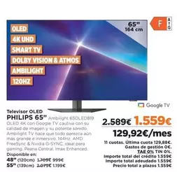 Oferta de Visión - Televisor Oled por 1559€ en El Corte Inglés