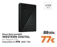 Oferta de Western digital - Disco Duro Portatil por 77€ en El Corte Inglés