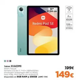 Oferta de Xiaomi - Tablet por 149€ en El Corte Inglés