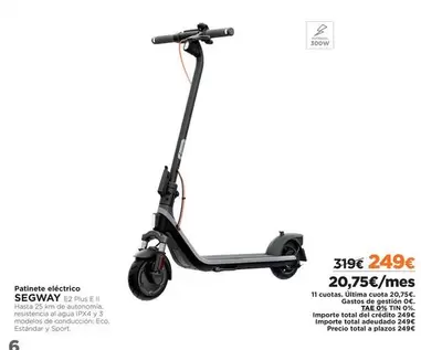 Oferta de Plus - Patinete Eléctrico por 249€ en El Corte Inglés