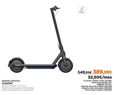 Oferta de Xiaomi - Patinete Eléctrico por 389,99€ en El Corte Inglés