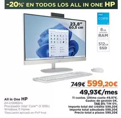 Oferta de One - All In por 599,2€ en El Corte Inglés