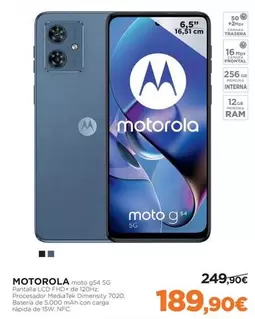 Oferta de Motorola - Moto G54 5g por 189,9€ en El Corte Inglés