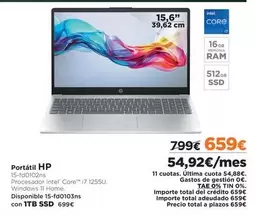 Oferta de Intel - Portátil por 659€ en El Corte Inglés