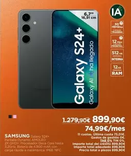 Oferta de Samsung - Galaxy S24+ por 899,9€ en El Corte Inglés