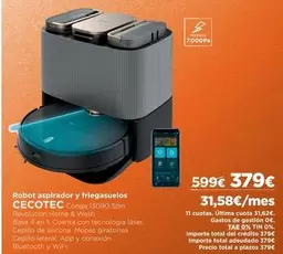 Oferta de Cecotec - Robot Aspirador Y Friegasuelos por 379€ en El Corte Inglés