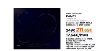 Oferta de Candy - Placa Inducción por 211,65€ en El Corte Inglés