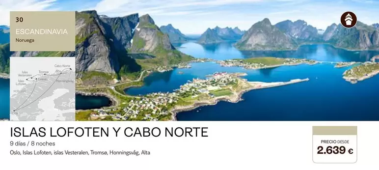 Oferta de Islas Lofoten Y Cabo Norte por 2639€ en Tui Travel PLC