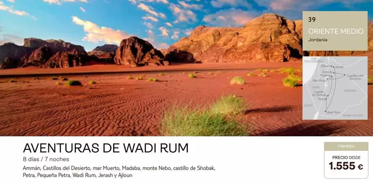 Oferta de Castillo - Aventuras De Wadi Rum por 1555€ en Tui Travel PLC