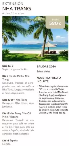 Oferta de Dia - Extension Nha Trang por 58€ en Tui Travel PLC