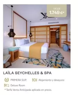 Oferta de Deluxe - Laila Seychelles & Spa por 1749€ en Tui Travel PLC