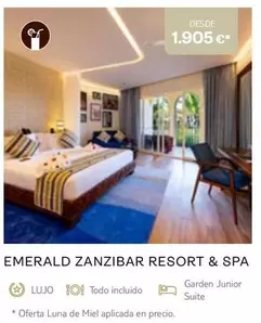 Oferta de Garden - Emerald Zanzibar Resort & Spa por 1905€ en Tui Travel PLC