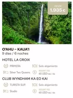 Oferta de Silver - O’AHU-KAUAÍ por 1935€ en Tui Travel PLC