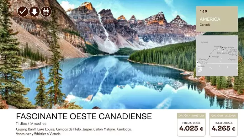 Oferta de Canada - Fascinante Oeste Canadiense por 4265€ en Tui Travel PLC