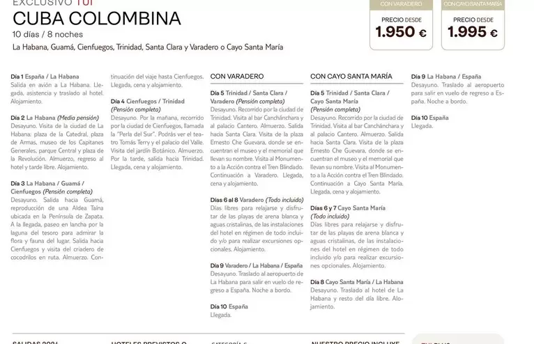 Oferta de Santa clara - Cuba Colombina por 1995€ en Tui Travel PLC