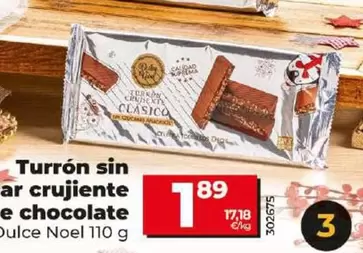 Oferta de Dia Dulce Noel - Turron Sin Car Crujiente E Chocolate por 1,89€ en Dia