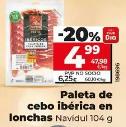 Oferta de Navidul - Paleta De Cebo Iberica En Lonchas por 4,99€ en Dia