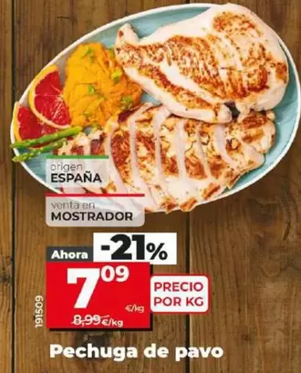 Oferta de Pechuga De Pavo por 7,09€ en Dia