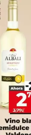 Oferta de Viña Albali - Vino Blanco Semidulce D.O. Valdepeñas por 2,75€ en Dia