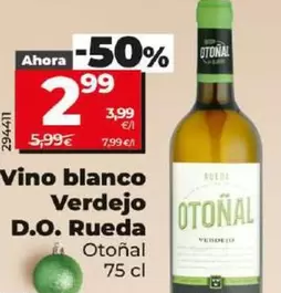 Oferta de Otoñal - Vino Blanco Verdejo D.O. Rueda por 2,99€ en Dia