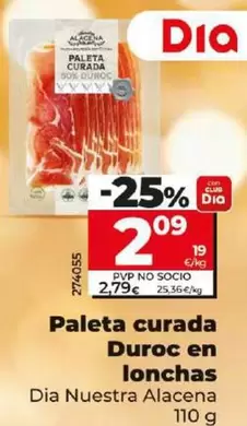 Oferta de Dia Nuestra Alacena - Paleta Curada Duroc En Lonchas por 2,09€ en Dia