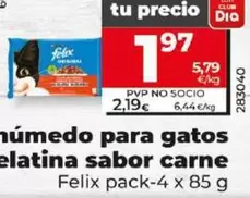 Oferta de Felix - Alimento Humedo Para Gatos De Gelatina Sabor Carne por 1,97€ en Dia