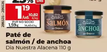 Oferta de Dia Nuestra Alacena - Pate De Salmon / De Anchoa por 1,19€ en Dia