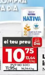 Oferta de Nativa - Leche Infantil 2 por 10,75€ en Dia