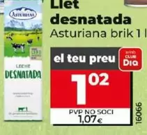 Oferta de Central Lechera Asturiana - Leche Desnatada por 1,02€ en Dia