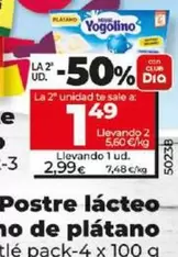 Oferta de Nestlé - Postre Lácteo Yogolino De Plátano por 2,99€ en Dia