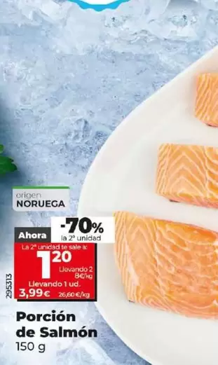 Oferta de Porción De Salmón por 3,99€ en Dia