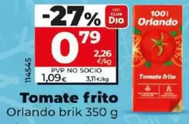 Oferta de Orlando - Tomate Frito por 0,79€ en Dia