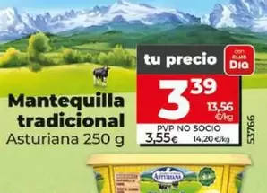 Oferta de Asturiana - Mantequilla Tradicional por 3,39€ en Dia